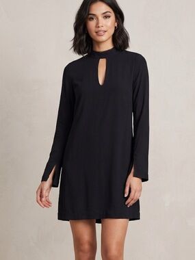 GF COLLECTION Black Choker Keyhole Cutout Dress